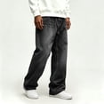 thumbnail image 5 of Cmfcve Hip Hop Baggy Jeans for Men Casual Wide Leg Denim Pants, 5 of 8