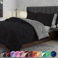 thumbnail image 3 of Elegant Comfort Reversible Down Alternative Comforter Set, Soft Microfiber All-Season Bedding, Lightweight Wrinkle & Fade Resistant Comforter, Full/Queen, Black/Gray, 3 of 4