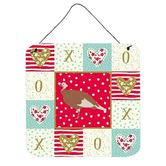 Caroline's Treasures CK5411DS66 Jersey Buff Turkey Hen Love Wall or Door Hanging Prints, Red, 6x6, multicolor