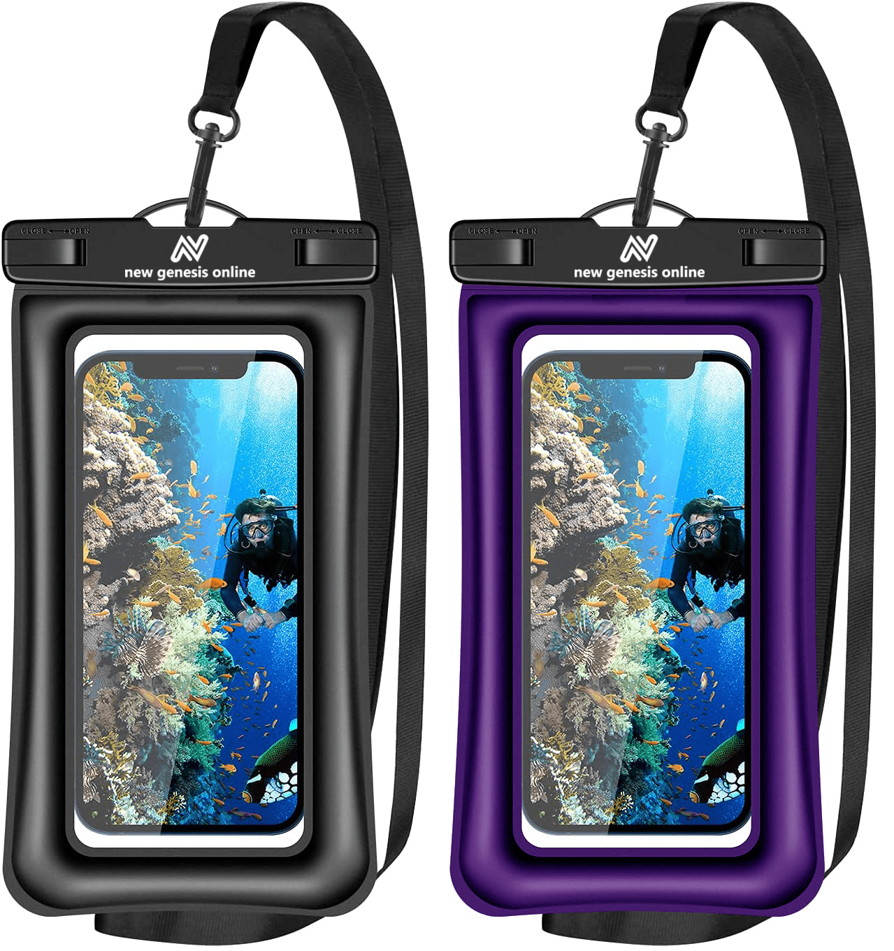 Floatable Waterproof Phone Pouch, 2 Pack IPX8 Universal Waterproof Case