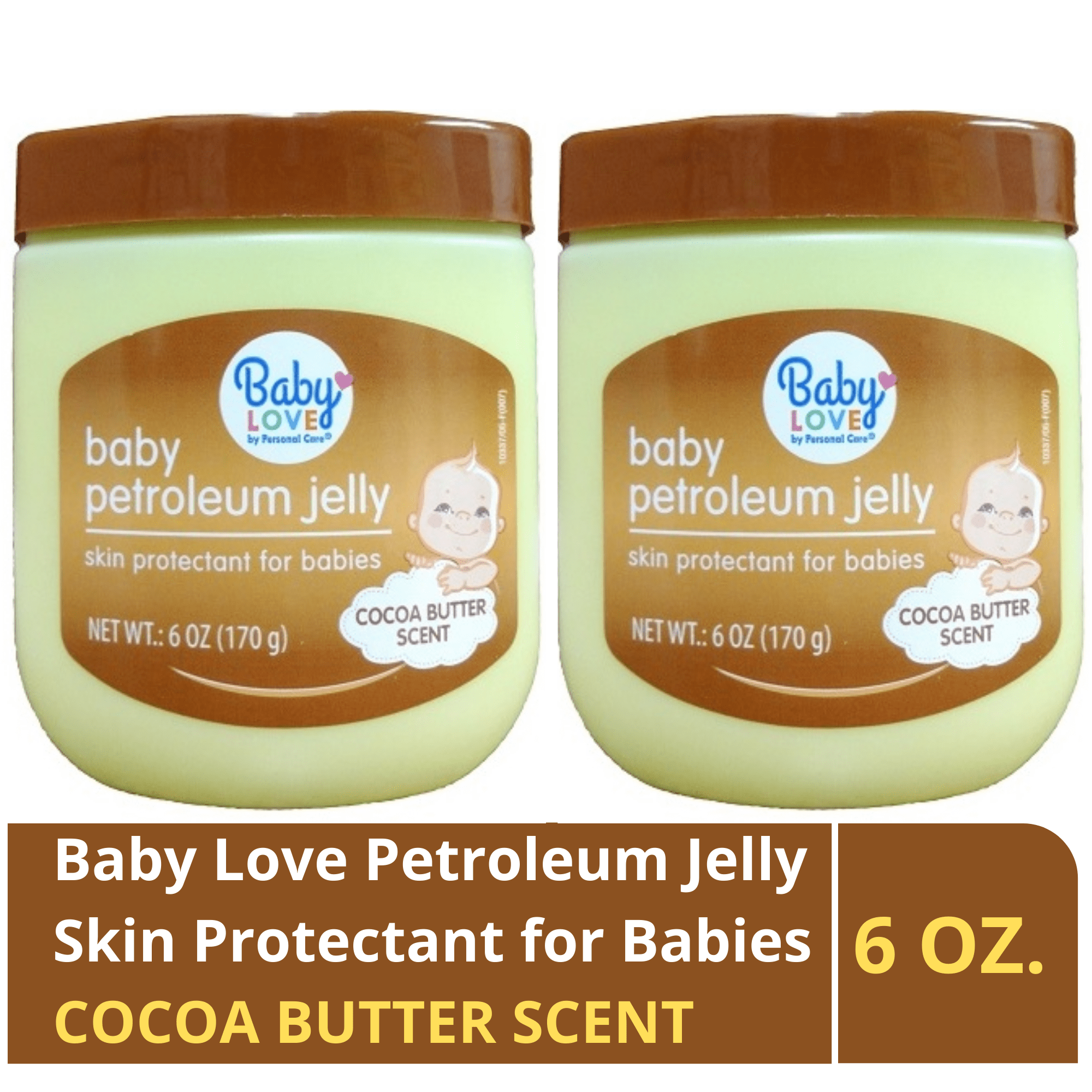 Baby Love Personal Care Petroleum Baby Jelly Cocoa Butter 6 oz., (2 Pack)