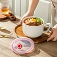 thumbnail image 4 of Oversized Soup Bowls with Handles, 38oz Microwave Ramen Bowl with Lid - Set of 2 (White), 4 of 7