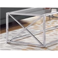 thumbnail image 3 of JERFIT 44-inch Modern Glass Coffee Table with Chrome X-Base for Living Room, 3 of 5