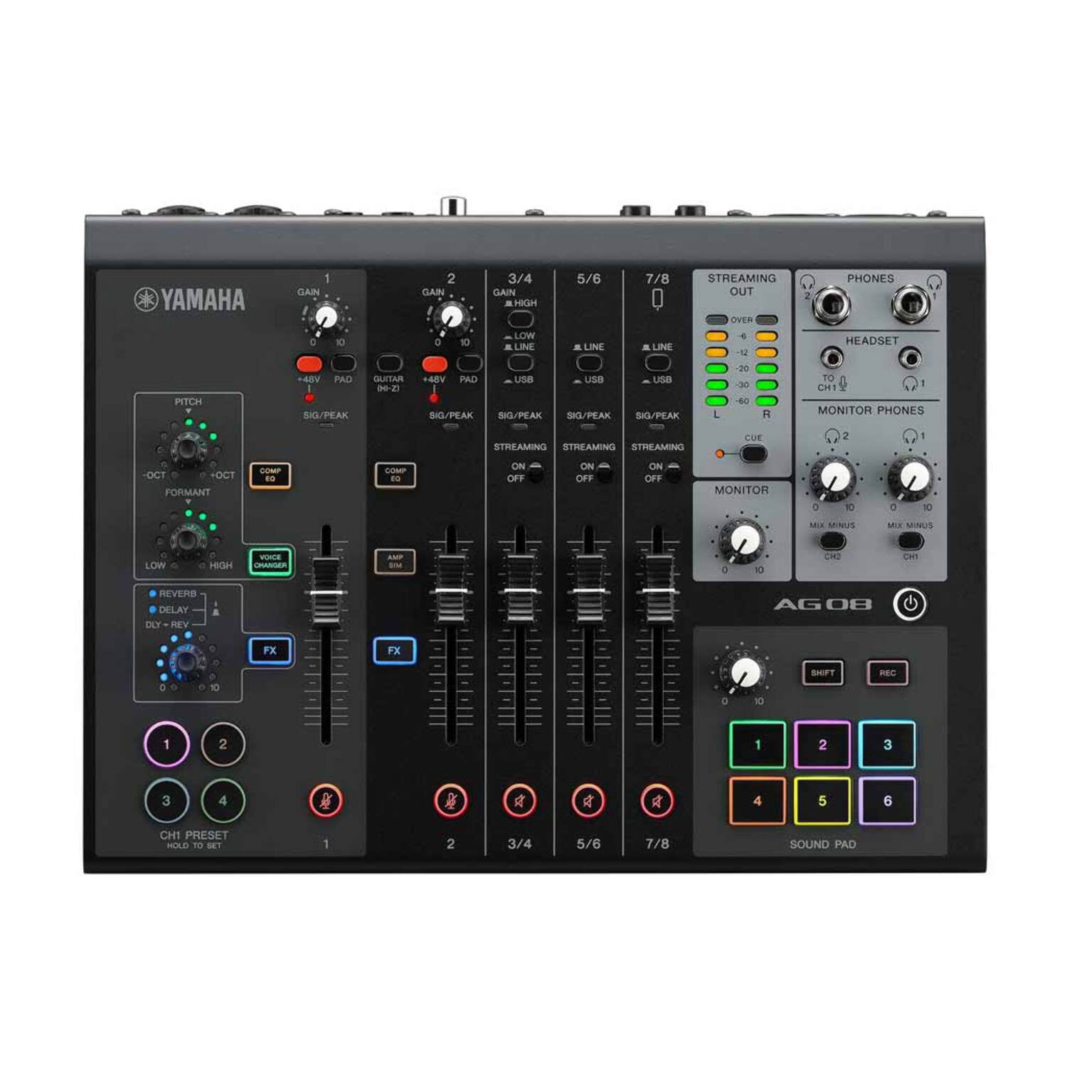 Yamaha AG08 Black Live Streaming Mixer