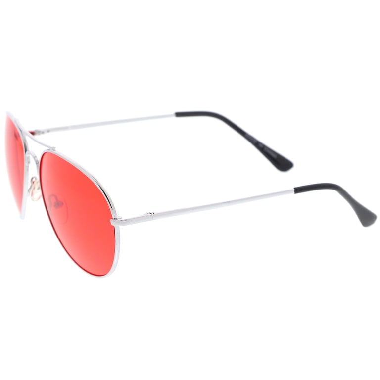 Classic Metal Frame Colored Teardrop Lens Aviator Sunglasses  display picture 1