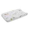 Disney Winnie the Pooh Classic Pooh 100% Cotton Quilted Changing Pad Cover in Ivory, Butter, Aqua and Orange