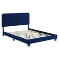thumbnail image 3 of Modway Celine Channel Tufted Performance Velvet Full Platform Bed in Navy, 3 of 8