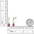 thumbnail image 6 of Gem Stone King 925 Silver and 10K Yellow Gold Pure Pink Mystic Topaz and White Moissanite and White Lab Grown Diamond Earrings for Women | 5.19 Cttw | Gemstone November Birthstone | Pear Shape 10X7MM, 6 of 6