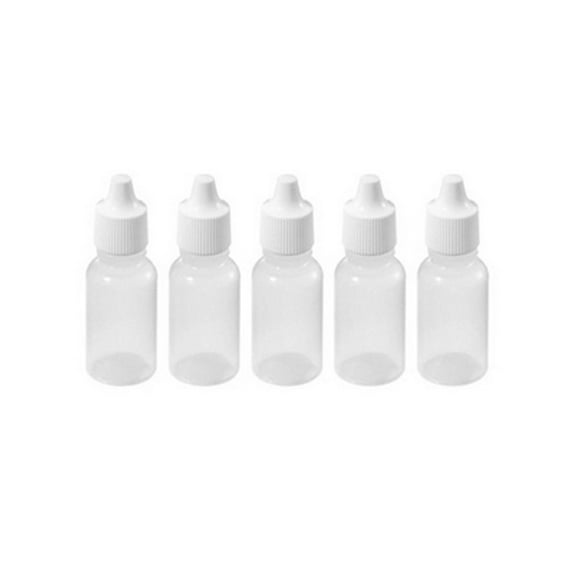 50 Pcs Empty Plastic Squeezable Dropper Bottle With Plug Refillable Portable Eye Liquid Container With Screw Cap (5 Ml)