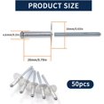 thumbnail image 2 of GFDYREE 50pcs 3/16 x 3/4 Inch (4.8 x 20 x 16 mm) Flange Aluminum Blind Rivet Set, Fastener Nails Pop Rivets Assortment Kit, 2 of 7