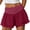 Burgundy, variant on Summer High Waist Women Active Sport Casual Shorts Ruffle Pants