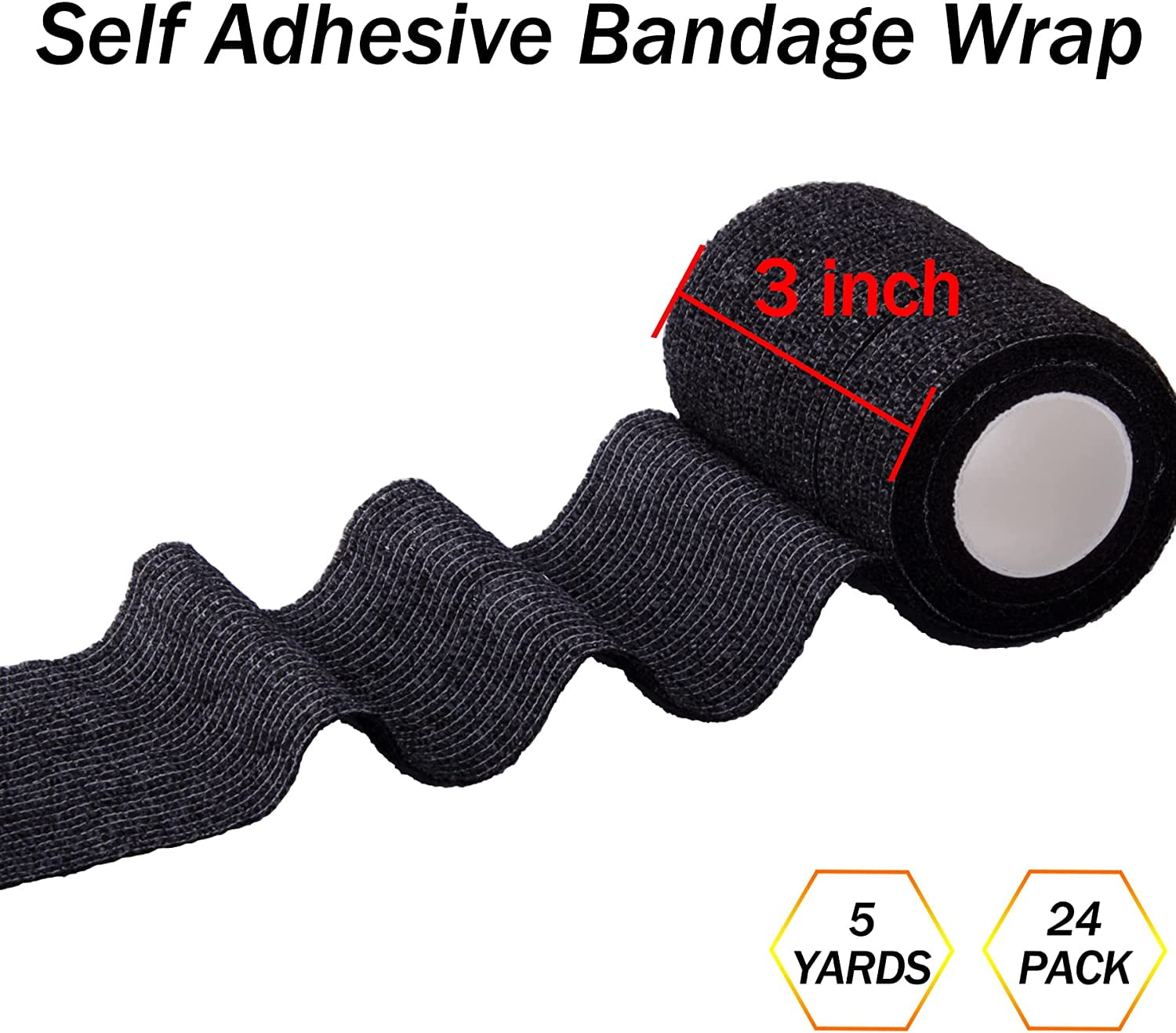 24 Rolls Self Adherent Wrap 4 Inch Self Adhesive Bandages Wrap Stretch Bandage Tape Self Stick Bandage Wraps for Wrist Ankle Swelling Sprains(12 Colors)