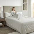 thumbnail image 4 of Serta Ribbed Micro Fleece Heated Blanket, Twin, Tan, 4 of 12
