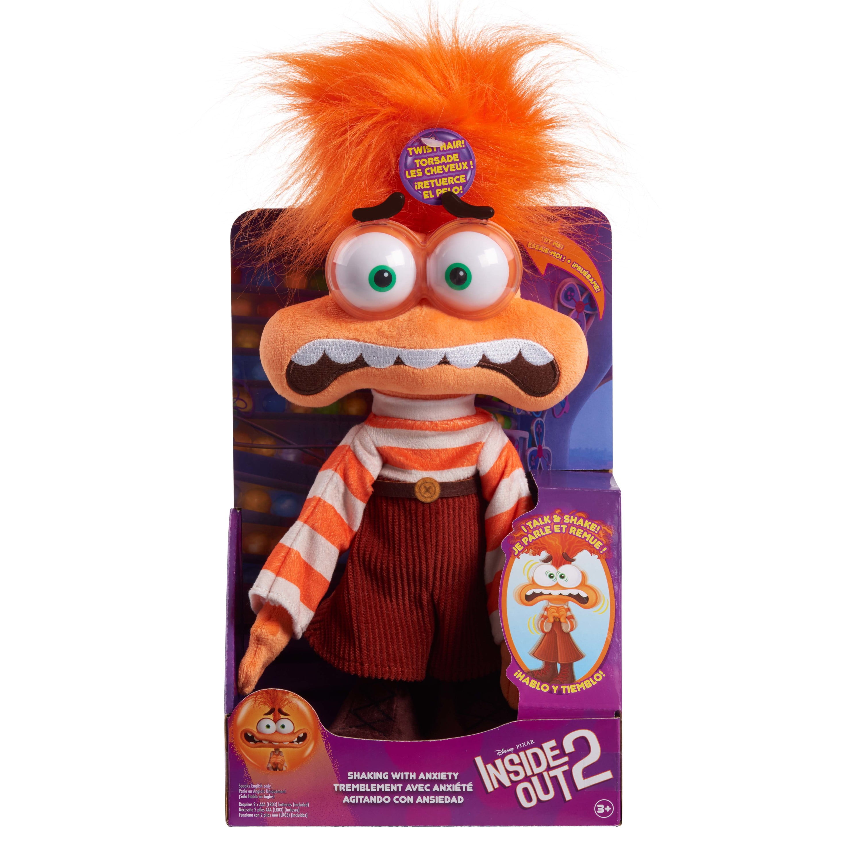 Disney Pixar Inside Out 2 Anxiety Talking Stuffed Animal Plushie Kids Toy for Ages 3 Walmart