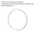 thumbnail image 3 of Uxcell Plastic Binding Purfling Strip 1650x1x0.5mm for Acoustic Classical Guitar White 2 Pack, 3 of 5