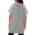 thumbnail image 5 of Sudadera tipo túnica con capucha KISSMODA Summer Tops para mujer, color gris S, 5 of 5