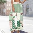 thumbnail image 6 of Cxenplz Palazzo Pants for Women 2025, Elastic High Waisted Boho Casual Loose Wide Leg Pants Plus Size Print Baggy Lounge Trouser Pants on Clearance, 6 of 6