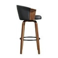thumbnail image 5 of Art Leon Modern Bar Stools, 360 Degree Swivel and Footrest, Faux Leather Plywood Legs,Set of 2,Black, 5 of 8