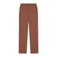 thumbnail image 4 of Petite Capri Pants for Women Dressy Pull On Pants Slim Fit High Waist with Pockets Stretch Gaucho Casual Work Pants Brown S, 4 of 5