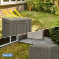 thumbnail image 6 of Patio Casual 28 Gallon Lockable Resin Deck Box, Waterproof & Outdoor Storage Box for Outdoor Cushion Storage and Outdoor Delivery Storage, Stylish Outdoor Bench,Light coffee, 6 of 10