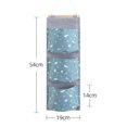 thumbnail image 6 of HEVIRGO Three-tiered Organizer Bag Wall Mounted Moisture Proof Comfortable Touch Hanging Storage Pouch for Home Pink Imitation Lin, 6 of 8