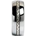 thumbnail image 3 of 8mm Men's Tungsten Carbide Ring Silver Rope Inlay Wedding Band Size 8-16 Comfort Fit (Tungsten, 11), 3 of 6