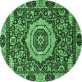thumbnail image 1 of Ahgly Company Indoor Round Abstract Emerald Green Modern Area Rugs, 4' Round, 1 of 4