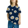 thumbnail image 2 of Zpanxa T-Shirts pour Filles Imprimé Stylé Col Rond Manches Courtes Été Décontracté Haut en Coton 7-8 Ans, 2 of 4
