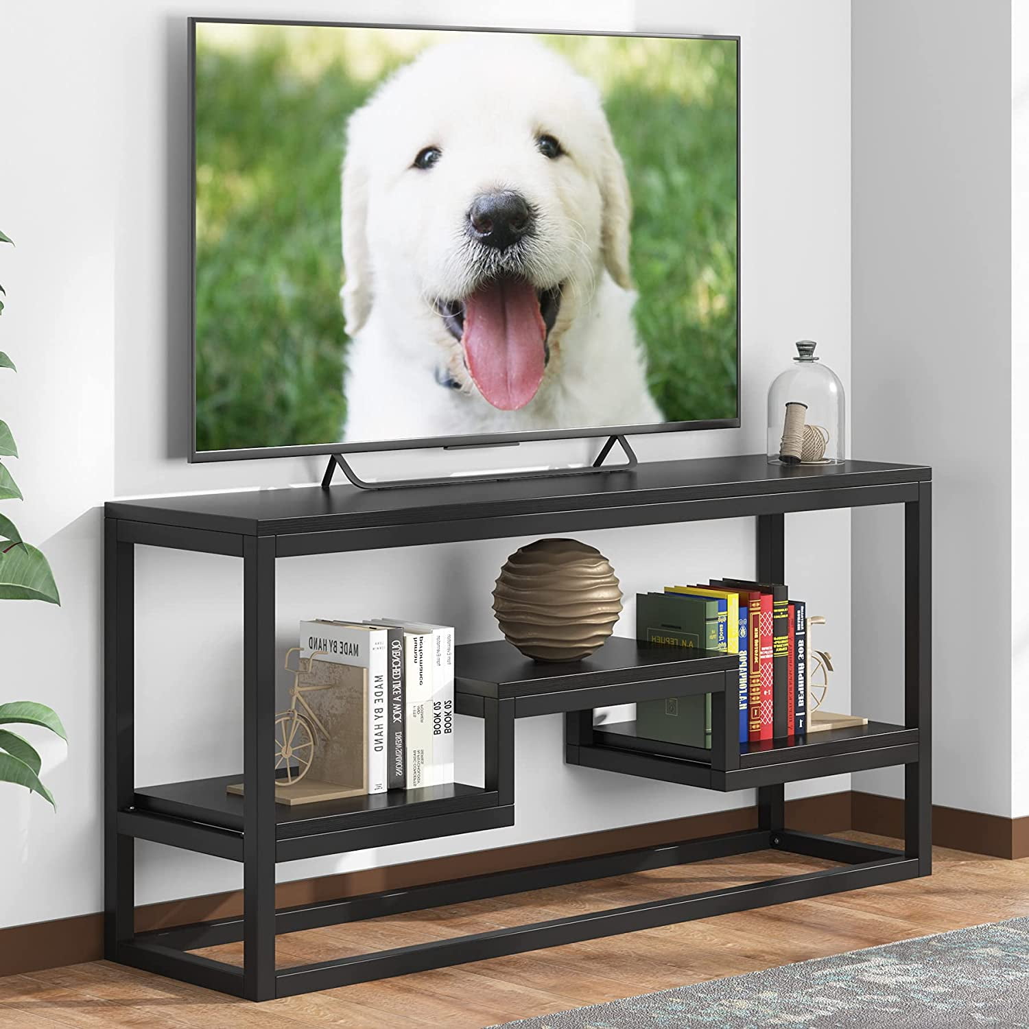 Media Console Table Stand Details about   TV Stand for 60" TV,Large 3-Tier Entertainment Center 