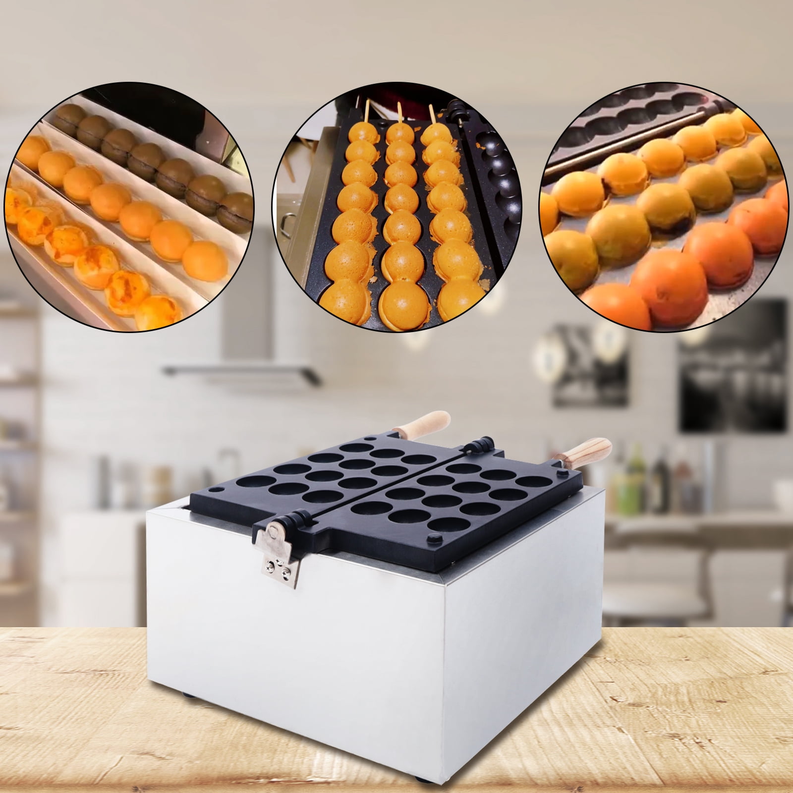 Miumaeov Electric Bubble Waffle Maker,NonStick Waffle Baker Machine