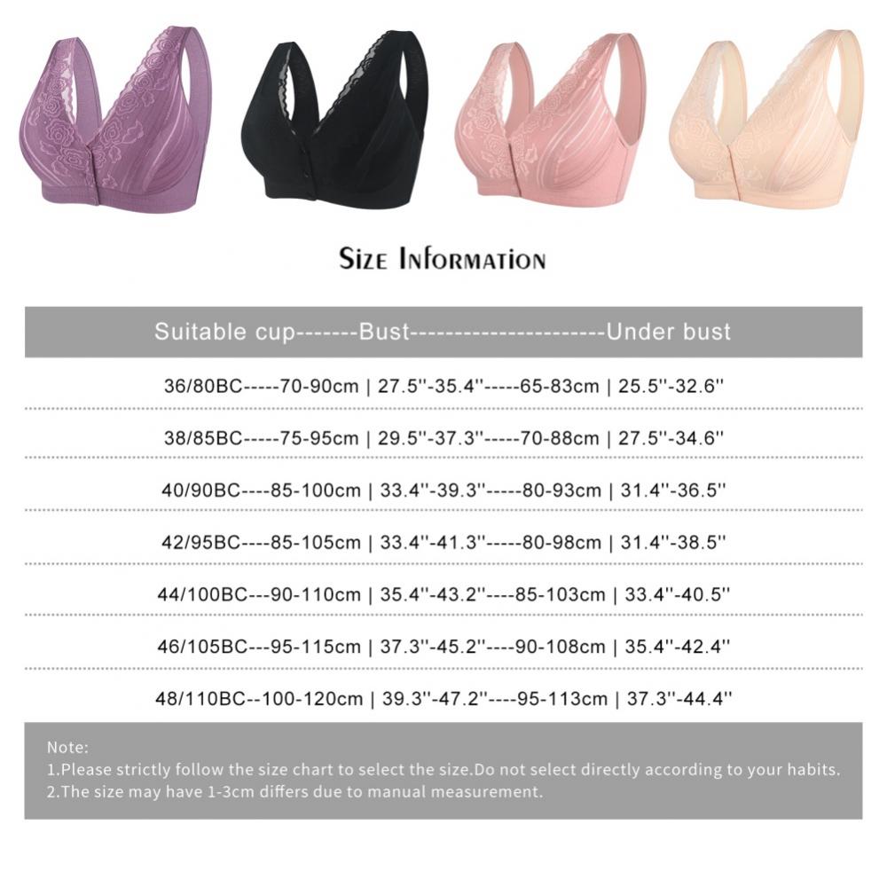 Spdoo Lace Front Snap Closure Bras for Women,Full Coverage Everyday Bra ...