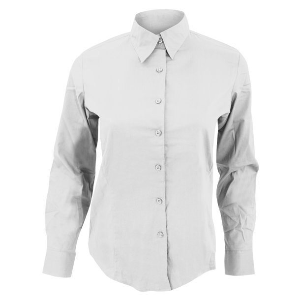 SOLS- Camisa de trabajo de manga larga Edén para mujer (Blanco)