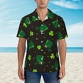 thumbnail image 2 of Sikiie St. Patrick's Day8 Print Men's Hawaiian Shirt, Summer Beach Button Pocket Short Sleeve T-Shirt,3X-Large, 2 of 7