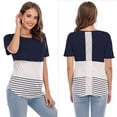 thumbnail image 1 of Kiplyki Wholesale Plus Size Maternity T-shirt Short-sleeved Color-blocking Lace Nursing Clothes, 1 of 7