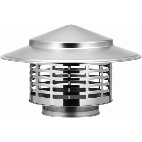 ABCISI Stainless Steel Chimney Cap, 3inch Round Chimney Cover with Screen Tapered Top Chimney Cap Stove Chimney Topper for Outside Roof Fireplace Flue Vent Flue