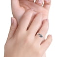thumbnail image 5 of Attractive Rose Flower Of Love With Leaf Dainty Ring Band 925 Sterling Silver Size 4, 5 of 5