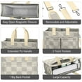 thumbnail image 4 of Canvas Tote Bag for Women with Compartments, Large Cute Brown Checkered Teacher Student Shoulder Bag Nurse Purses Crossbody Bags Work Laptop Book Bag Satchels Handbags, 4 of 6