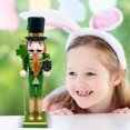 thumbnail image 6 of 15"Wooden Nutcracker Soldier Figurine St. Patrick's Day Decor,Irish Shamrock Hand-Painted Lucky Nutcracker Statue with Green Cape,Festive Holiday Ornament for Christmas Tabletop Shelf Home Decoration, 6 of 6
