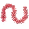 thumbnail image 2 of Northlight Pre-lit Flocked Artificial Christmas Garland - 9' x 12" - Pink - Clear Lights, 2 of 9