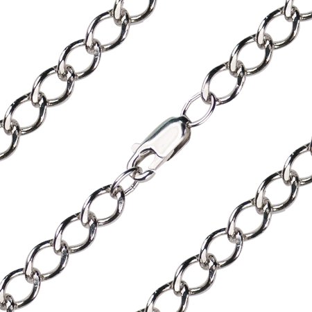 27 inch Sterling Silver Heavy Open Curb Chain