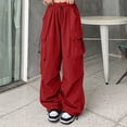 thumbnail image 2 of YujiCraft Women's Lace-Up Elastic Waist Solid Color Casual Trousers, Slim Fit Ankle Pants with Belt Loops,L, 2 of 2