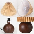 thumbnail image 4 of Small Pleated Table Lamp, Modern Bedside Nightstand Lamp With Coffee Lampshade, For Bedroom Living Room Home Office Decor Use E12 Bulb, 4 of 6