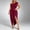 Red, variant on Women's Plus Size One Shoulder Midi Dress Ruched Split Short Sleeve Bodycon Dresses Red XL(XL)