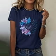 thumbnail image 4 of Womens Short Sleeve Tops Sunflower Print Loose Plus Size Short Sleeve Graphic Casual Tees Summer Tops Short for Women, 4 of 4