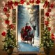 thumbnail image 4 of Cortina decorativa para puertas con motivos navideños para fiestas y celebraciones en el hogar, 4 of 6
