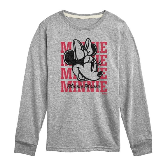 Disney - Minnie, Minnie, Minnie Mouse - Youth Long Sleeve Graphic T-Shirt