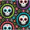 Square Day Of The Dead 5" x 5" Folded Size Beverage Napkin,Pack of 16,6 packs