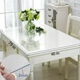 thumbnail image 2 of IAJXWI 79 x 40 inch Clear Table Cover Protector, 2mm Thick PVC Plastic Waterproof Oil-Proof Dining Tablecloth, 2 of 8