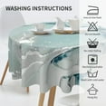 thumbnail image 3 of Marble Tablecloth Round 60 Inches Farmhouse Aqua Teal Turquoise Round Tablecloth Polyester Washable Marble Table Cloth Table Cover for Kitchen Dining Room Picnic Patio Party, 3 of 6