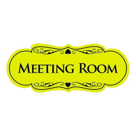 Signs ByLITA Designer Meeting Room Sign (Yellow / Black) - Large